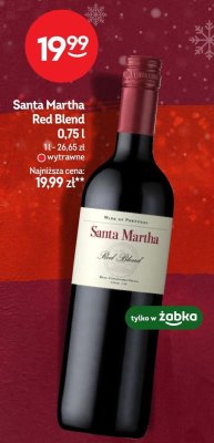 Wino Santa Martha Red Blend wytrawne 0,75l promocja w Żabka