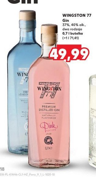 Gin Wingston 77 london dry promocja w Kaufland