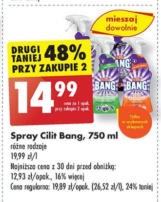 Spray do usuwania tłuszczu Cillit bang usuwa tłuszcz promocja