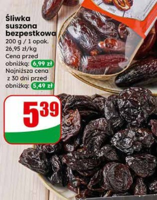 Śliwka suszona bezpestkowa promocja w Dino