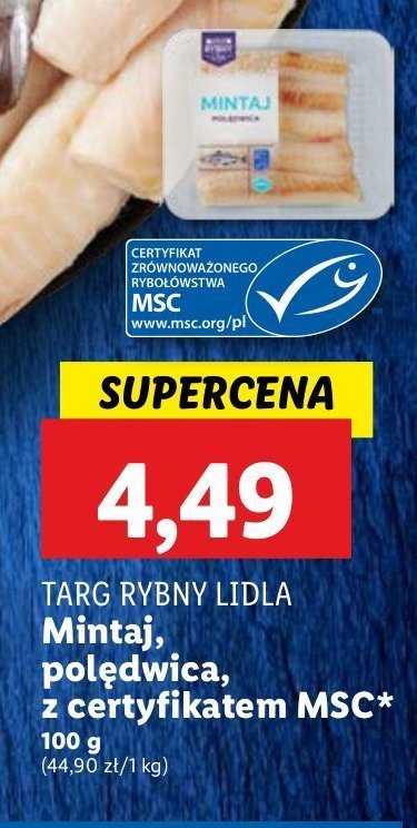 Mintaj polędwica Rybny targ lidla promocja