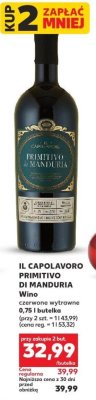 Wino IL CAPOLAVORO PRIMITIVO DI MANDURIA czerwone wytrawne 0,75 l butelka promocja w Kaufland