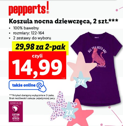 Koszula nocna dziewczęca 122-164 Pepperts! promocja