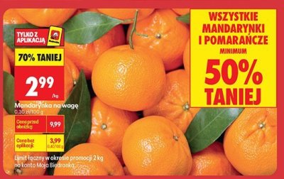 Mandarynka na wagę promocja w Biedronka