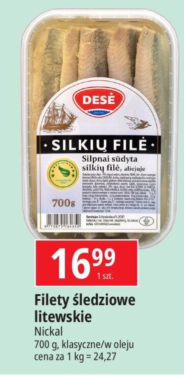 Śledzie w oleju Dese promocja