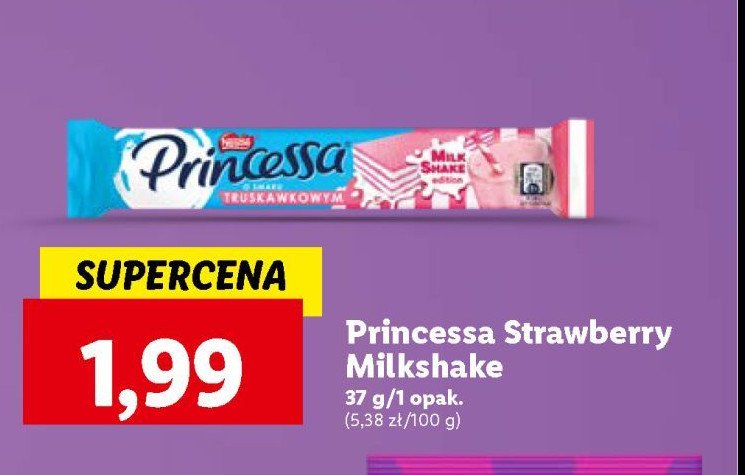 Wafelek truskawkowy Princessa milk shake promocja