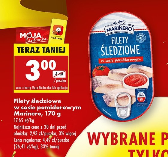 Filety śledziowe w sosie pomidorowym Marinero promocja