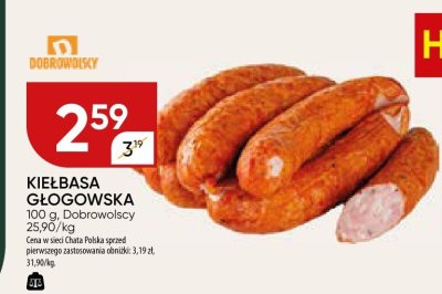 Kiełbasa głogowska 100 g, Dobrowolscy promocja w Chata Polska
