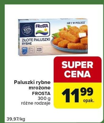 Paluszki rybne mrożone FROSTA 300 g różne rodzaje promocja w Carrefour Express