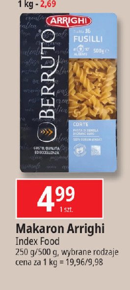 Makaron fusilli Arrighi promocja