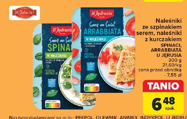 Naleśniki arrabbiata U jędrusia promocja w Carrefour Market