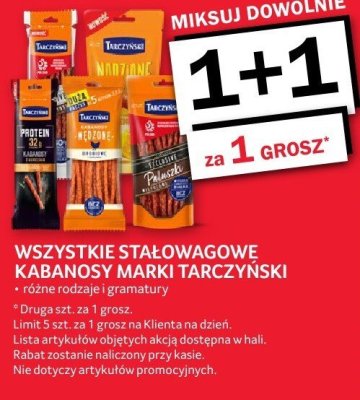 Wszystkie stalowagowe kabanosy marki Tarczyński promocja w Selgros