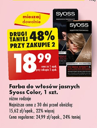 Farba do włosów 7.5 Syoss professional performance promocja