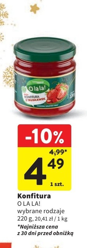 Konfitura truskawkowa O la la! promocja w Intermarche