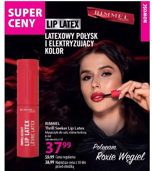 Błyszczyk do ust 350 pink to berry Rimmel thrill seeker promocja