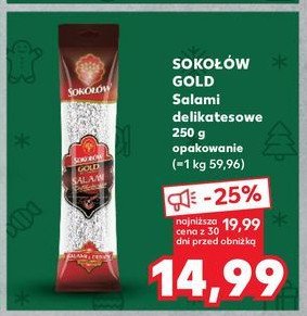 Salami deliaktesowe Sokołów gold promocja w Kaufland