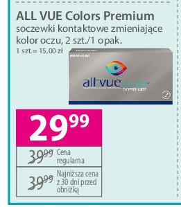 Soczewki kontaktowe r贸偶nokolorowe ALL VUE COLORS promocja