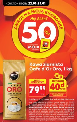 Kawa ziarnista Oro 1 kg promocja w Biedronka