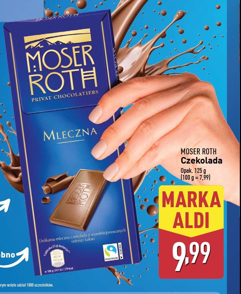 Czekolada mleczna Moser roth promocja