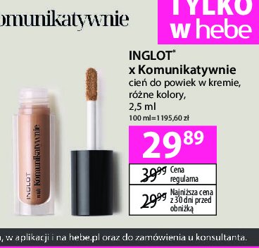 Cień do powiek w kremie Inglot x komunikatywnie promocja