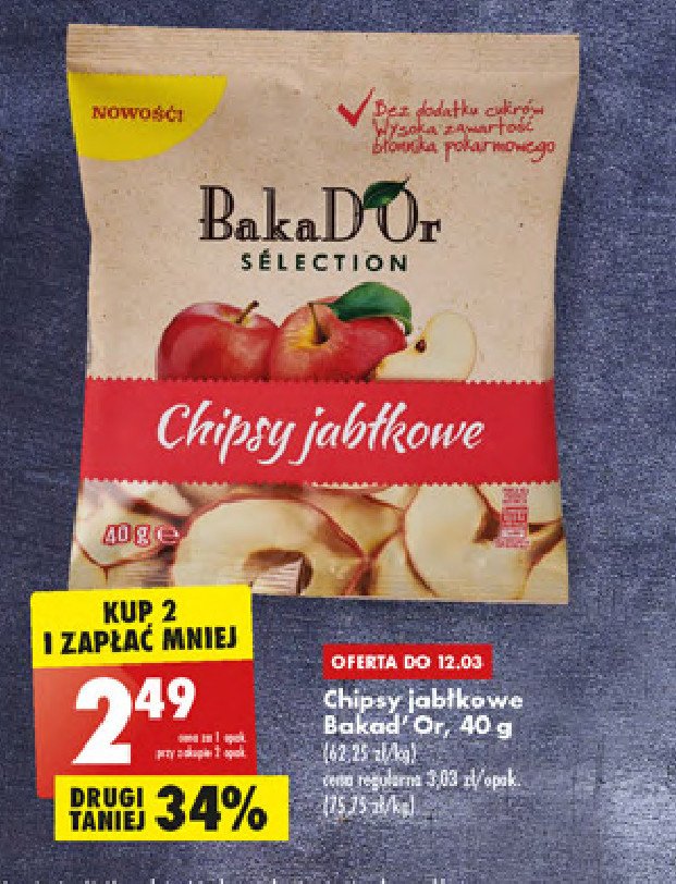 Chipsy jabłkowe Bakad'or promocja