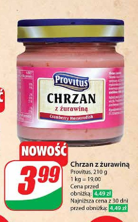 Chrzan z żurawiną Provitus promocja