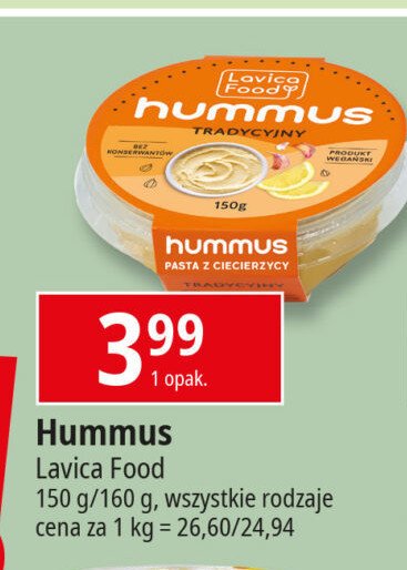 Hummus tradycyjny promocja w Leclerc