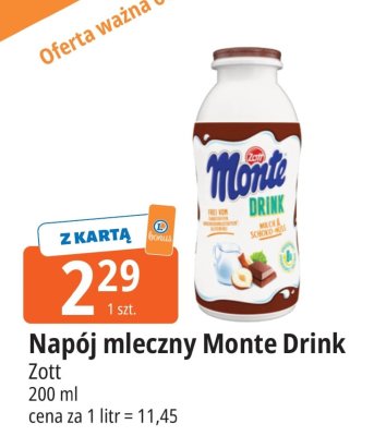 Napój mleczny Monte Drink promocja w Leclerc