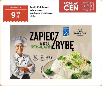 Ryba mrożona Zapiecz rybę w sosie grzybowo-brokułowym promocja w Dino