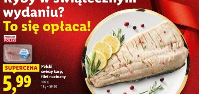 Karp Polski świeży, filet nacinany promocja w Lidl