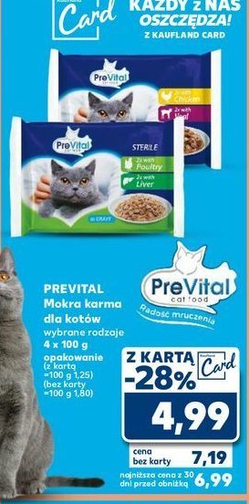 Karma dla kota kurczak + jagnięcina Prevital promocja