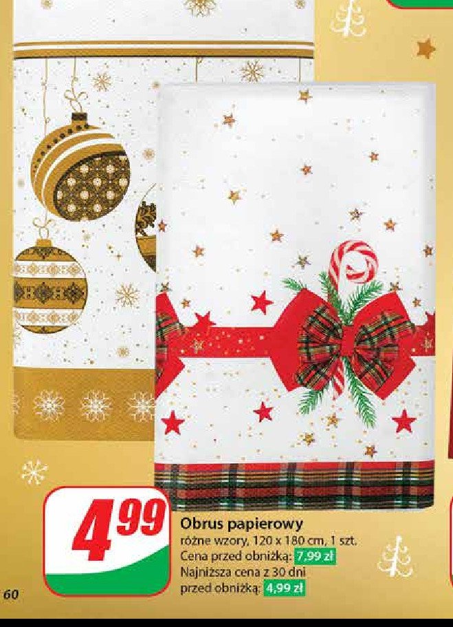 Obrus papierowy 120 x 180 cm promocja