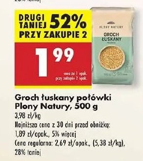 Groch łuskany połówki Plony natury promocja