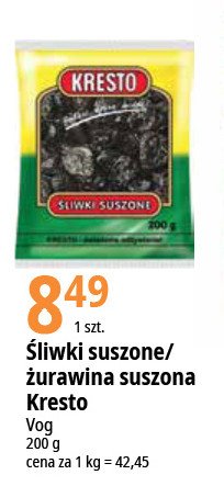Śliwki suszone Kresto promocja