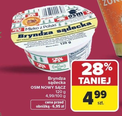 Bryndza sądecka OSM NOWY SĄCZ promocja w Carrefour