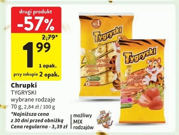 Chrupki kukurydziane plecione Tygryski promocja