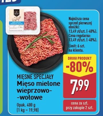 Mięso mielone wołowe Mięsne specjały promocja w Aldi