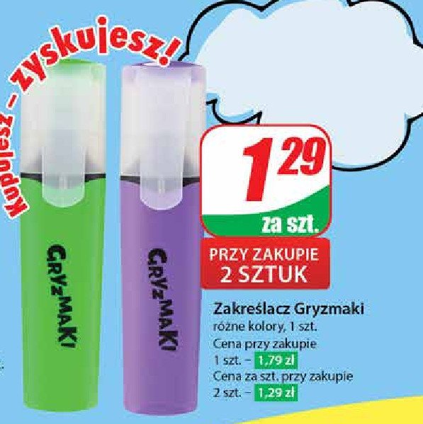 Zakreślacz zielony Gryzmaki promocja