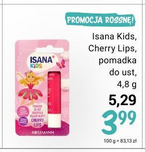 Pomadka do ust cherry lips Isana kids promocja