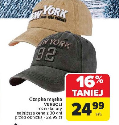 Czapka męska Versoli promocja w Carrefour