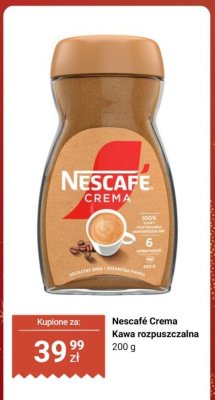 Kawa rozpuszczalna Nescafé Crema promocja w Biedronka