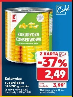 Kukurydza słodka K-classic promocja