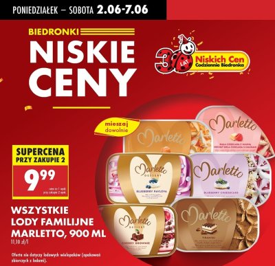 Lody sernik z jagodami Marletto promocja
