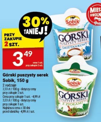 Górski puszysty serek Sobik promocja w Twój Market
