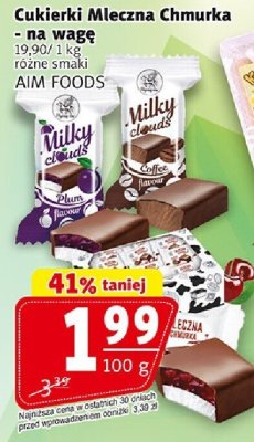 Cukierki Mleczna Chmurka Aim Foods na wagę różne smaki promocja w Prim Market