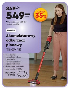 Odkurzacz akumulatorowy te-sv 18 Einhell promocja w Biedronka