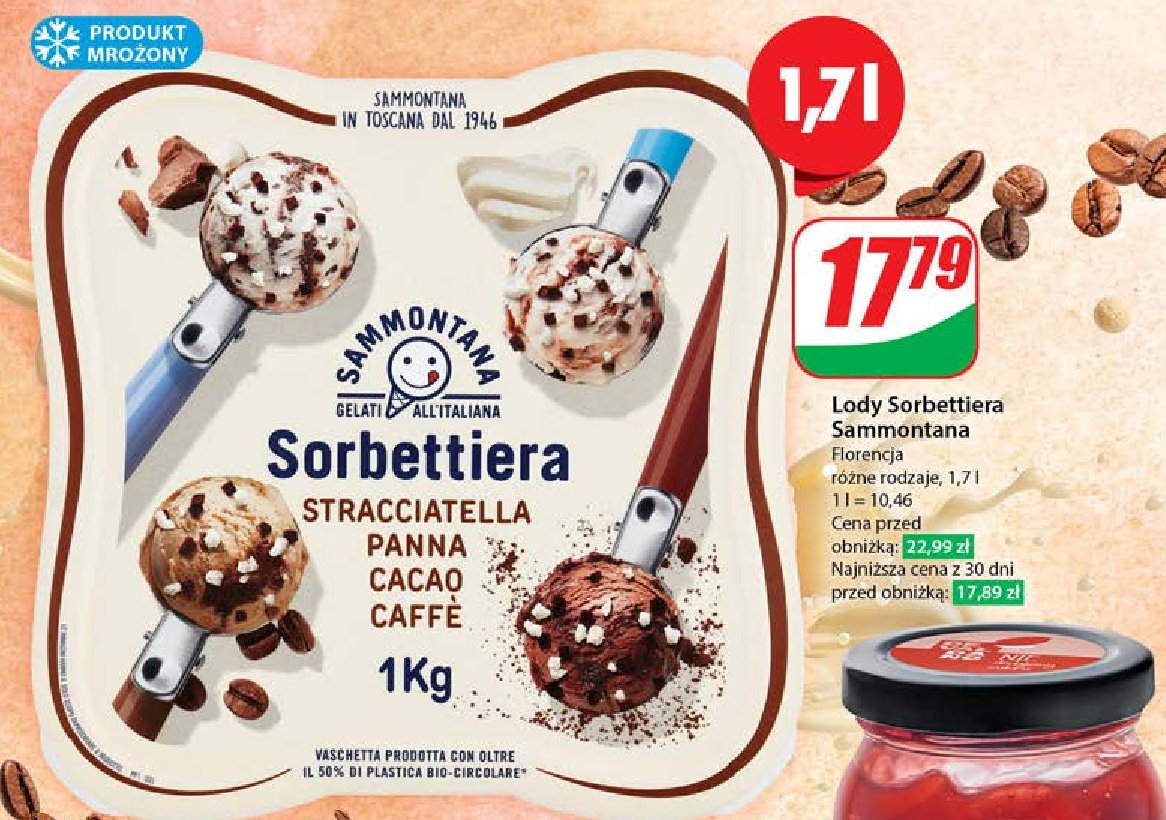 Lody sorbettiera stracciatella panna cacao caffe SAMMONTANA promocja