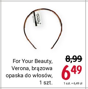 Opaska do włosów verona brązowa For your beauty promocja