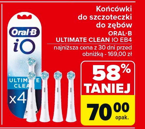 Końcówki do szczoteczki ultimate clean ORAL-B IO promocja w Carrefour Market