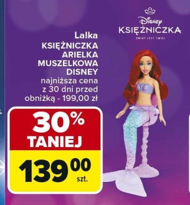 Lalka Księżniczka Arielka Muszelkowa Disney promocja w Carrefour